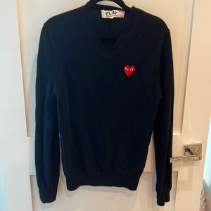 Navy Comme des Garcons V neck sweater